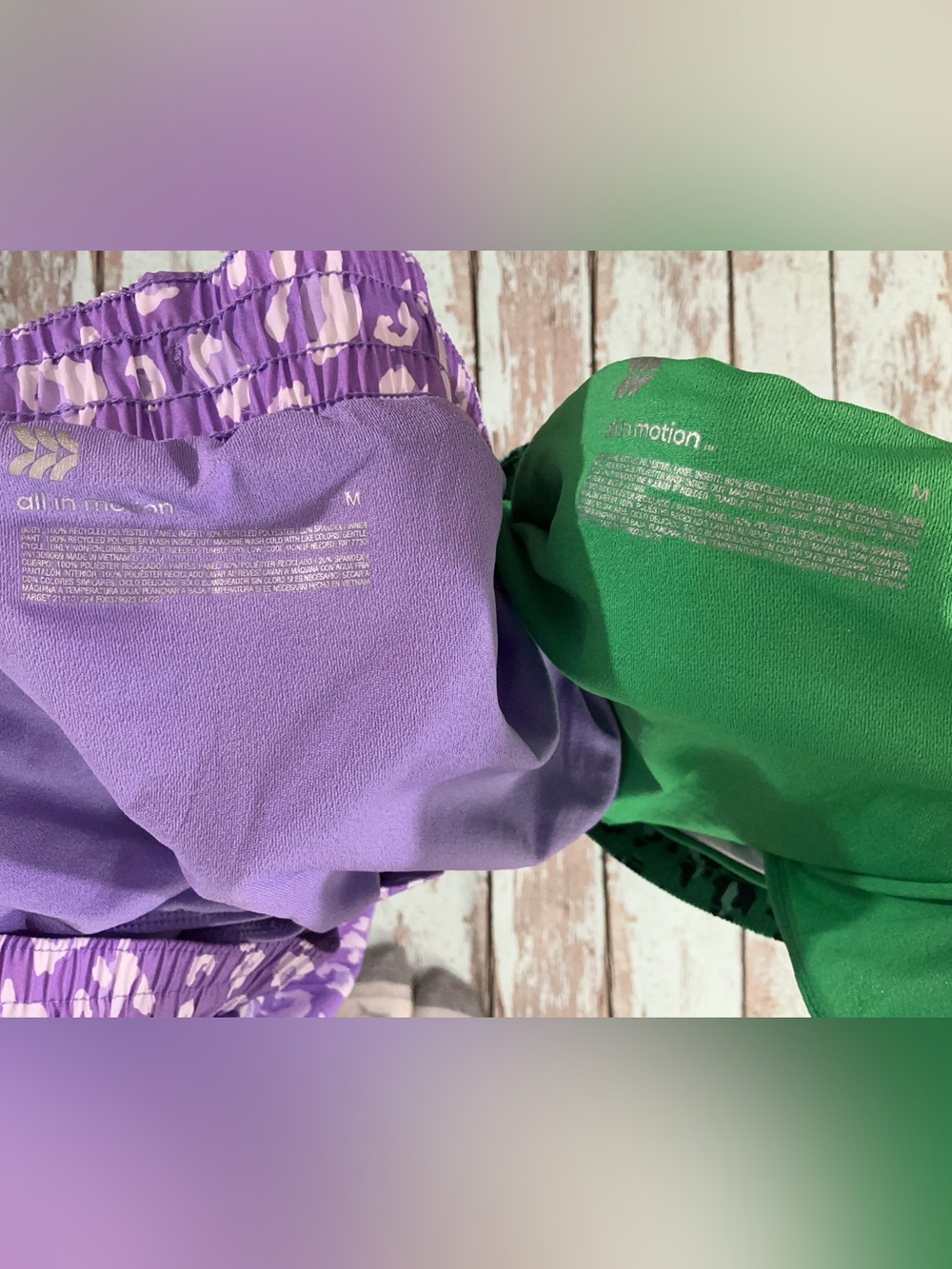 all in motion Women’s Leopard Print Active Shorts in Purple and Green - Picture 8 of 8